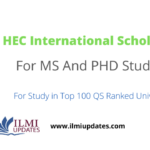 HEC Announces International Scholarship for  MS And PHD Students