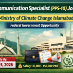 Communication Specialist (PPS-10) Jobs 2026 – Ministry of Climate Change, Islamabad