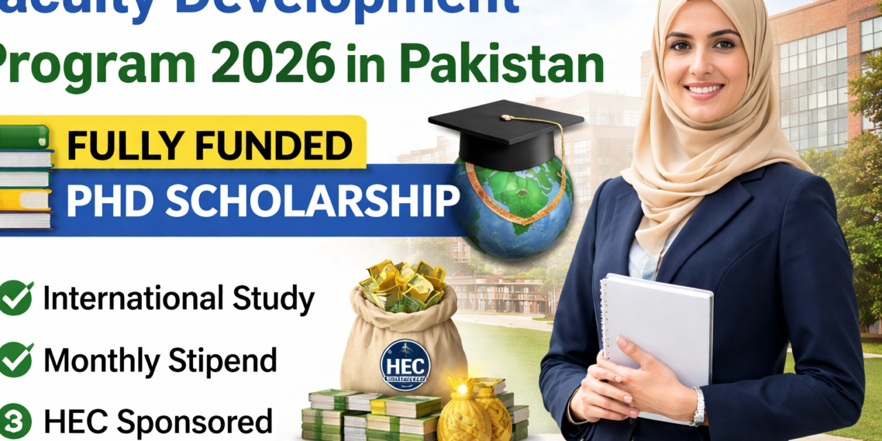 Faculty Development Program 2026 in Pakistan – Fully Funded PhD Scholarship for University Teachers