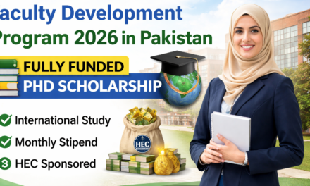 Faculty Development Program 2026 in Pakistan – Fully Funded PhD Scholarship for University Teachers