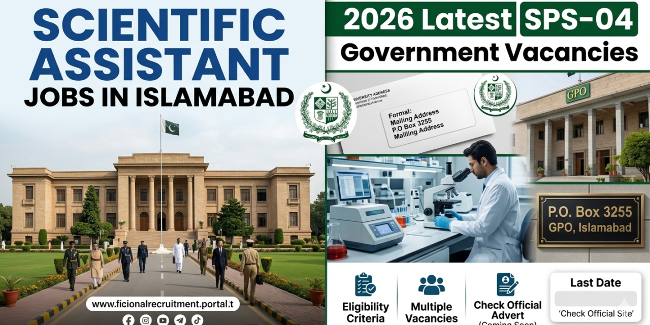 Scientific Assistant Jobs in Islamabad 2026 PO Box 3255 GPO – Latest SPS-04 Government Vacancies
