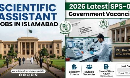 Scientific Assistant Jobs in Islamabad 2026 PO Box 3255 GPO – Latest SPS-04 Government Vacancies