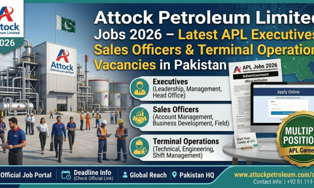 Attock Petroleum Limited Jobs 2026 – Latest APL Executives, Sales Officers & Terminal Operations Vacancies in Pakistan