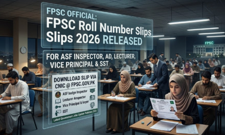 FPSC Roll Number Slips 2026 Released – ASF Inspector, Lecturer, AD & SST Latest Update