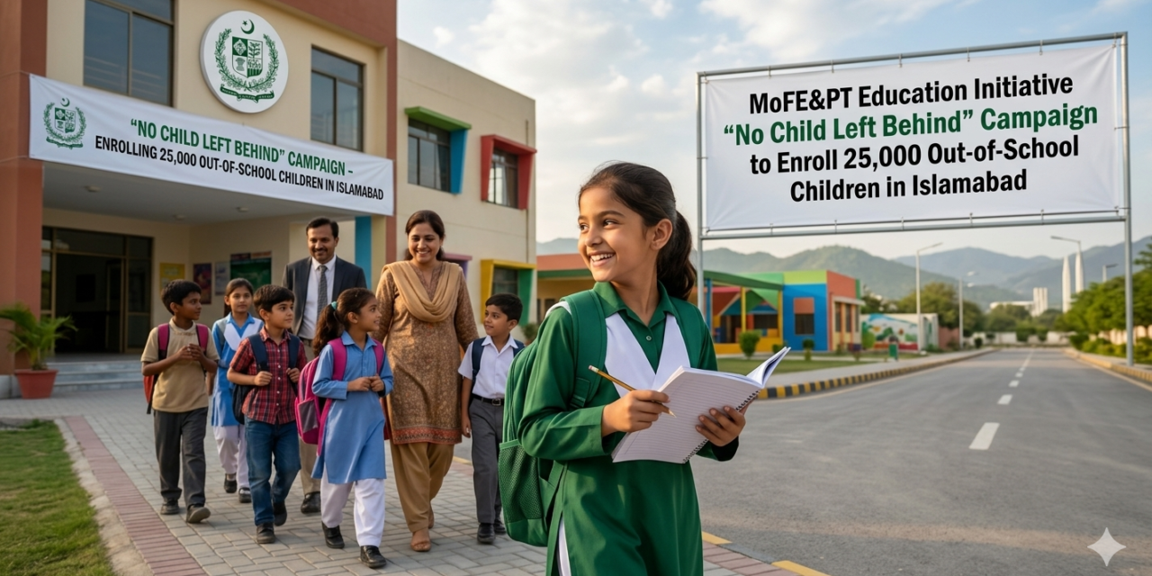 MoFE&PT Education Initiative “No Child Left Behind” Campaign to Enroll 25,000 Out-of-School Children in Islamabad
