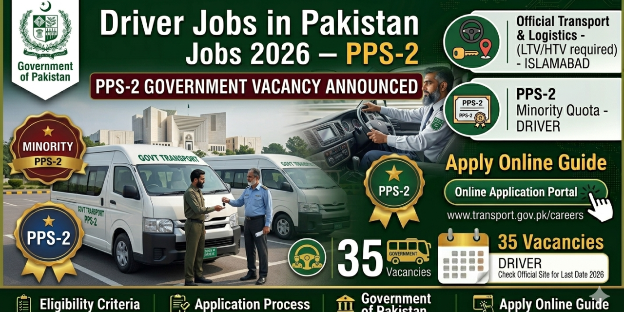 Driver Jobs in Pakistan 2026 – PPS-2 Government Vacancies in Islamabad