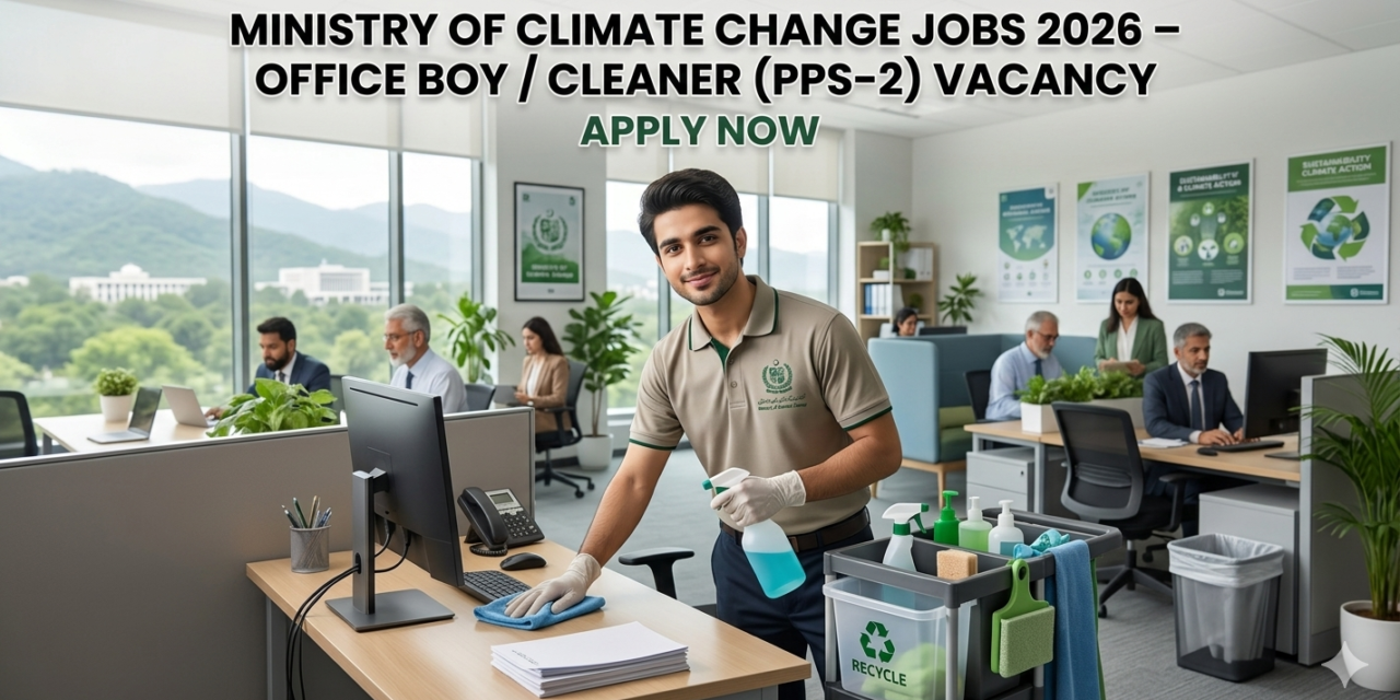 Ministry of Climate Change Jobs 2026 – Office Boy / Cleaner (PPS-2) Vacancy Apply Now