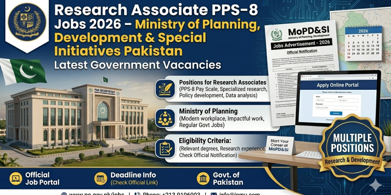 Research Associate PPS-8 Jobs 2026 – Ministry of Planning, Development & Special Initiatives Pakistan Latest Government Vacancies