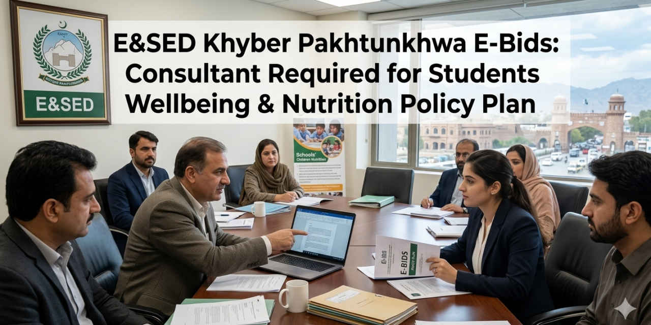 E&SED Khyber Pakhtunkhwa E-Bids: Consultant Required for Students Wellbeing & Nutrition Policy Plan