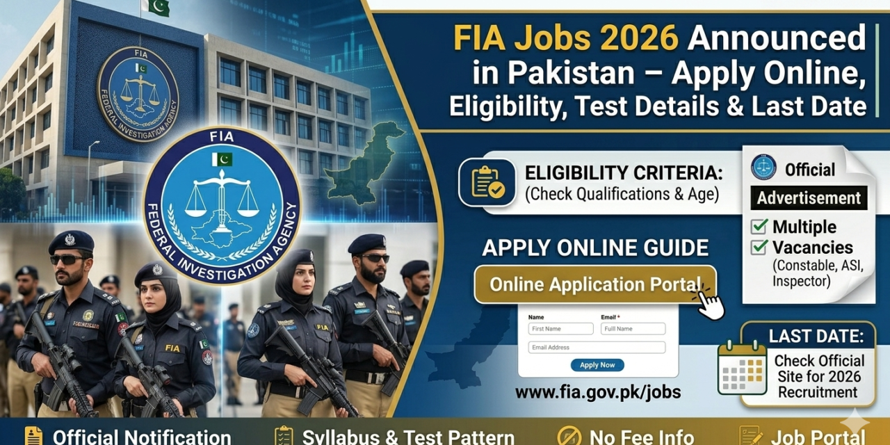FIA Jobs 2026 Announced in Pakistan – Apply Online, Eligibility, Test Details & Last Date