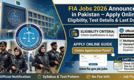 FIA Jobs 2026 Announced in Pakistan – Apply Online, Eligibility, Test Details & Last Date