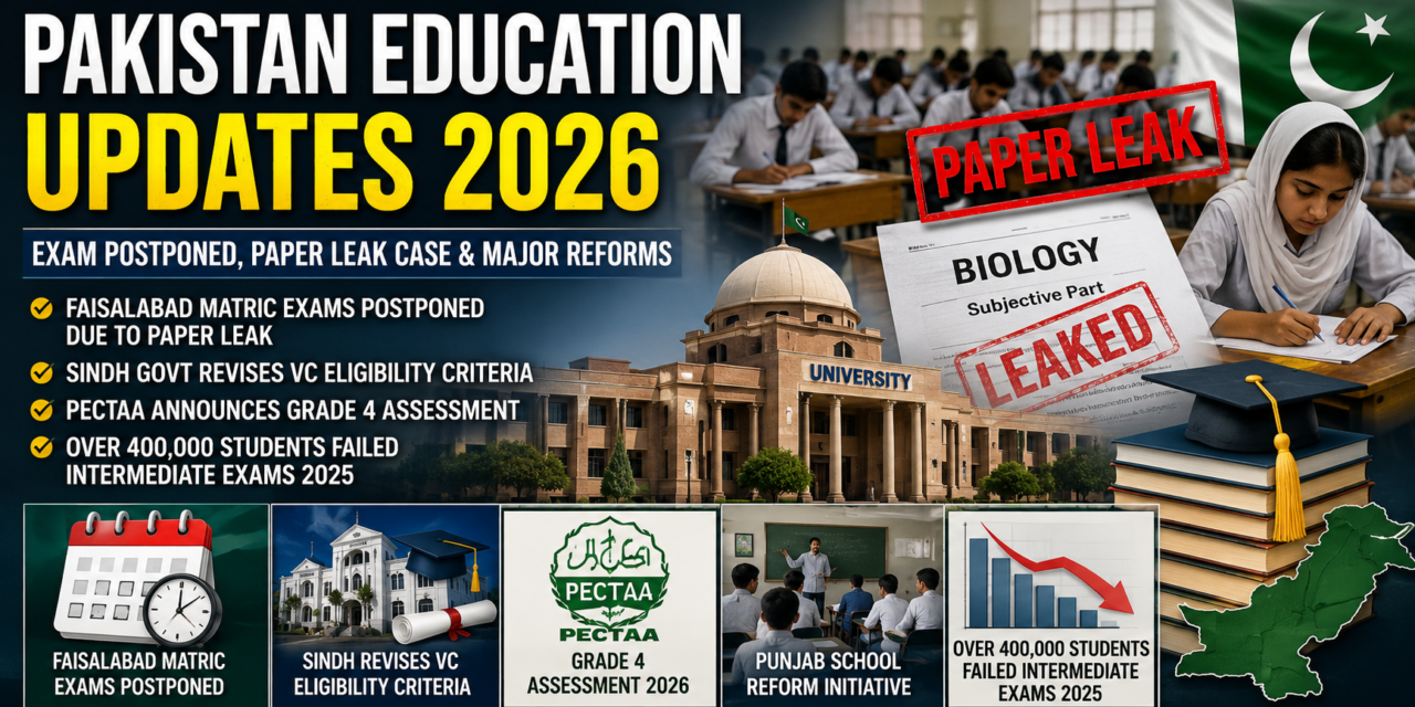 Pakistan Education Updates 2026: Matric Exam Postponement, Paper Leak Scandal, and Major Policy Reforms Shake the System