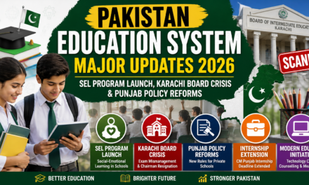 Pakistan Education News 2026 Major Updates : SEL Program Launch, Karachi Board Crisis & Punjab Policy Reforms