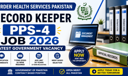 Border Health Services Pakistan Jobs 2026 – Record Keeper (PPS-4) Latest Government Vacancy