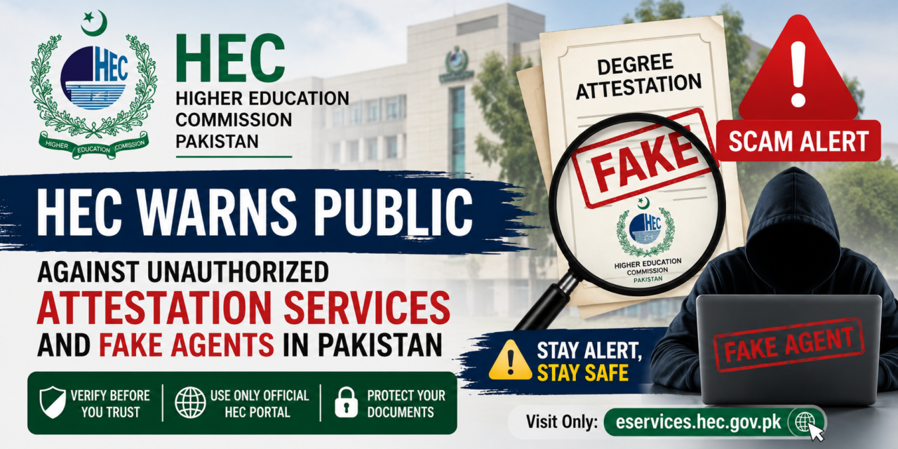 HEC Attestation Scam: HEC Warns Public Against Unauthorized Attestation Services and Fake Agents in Pakistan