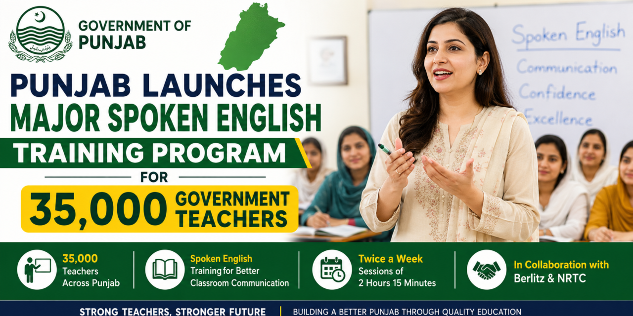 Punjab Teachers Training Program Launches Major Spoken English Training Program for 35,000 Government Teachers
