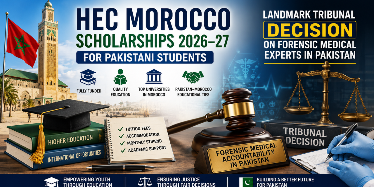 HEC Morocco Scholarships 2026–27 for Pakistani Students and Landmark Tribunal Decision on Forensic Medical Accountability in Pakistan