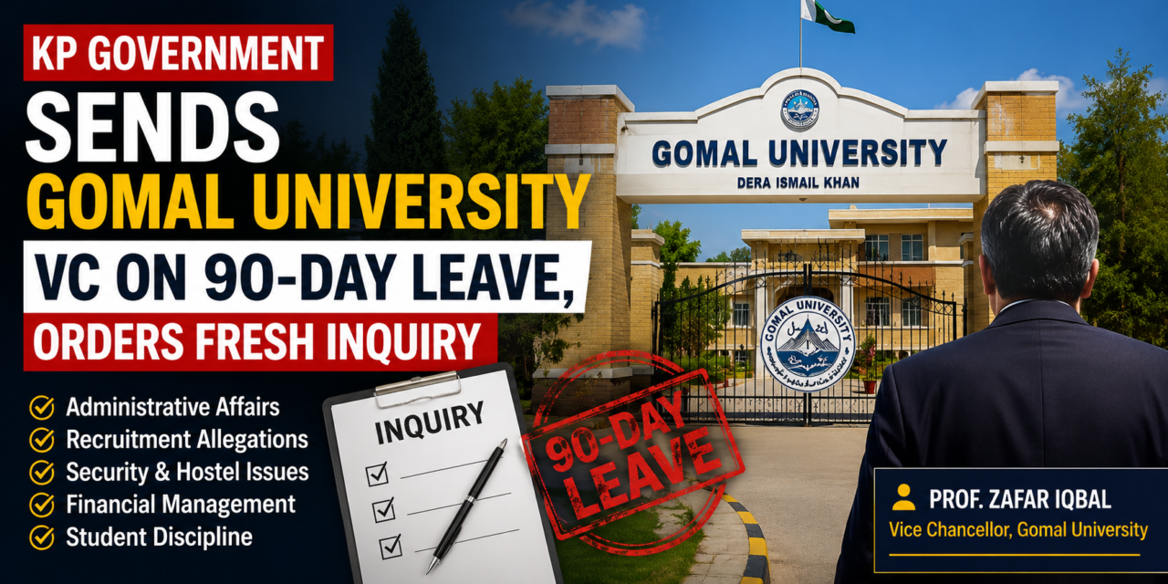 KP Government Sends Gomal University VC on 90-Day Leave, Orders Fresh Inquiry Into Key Allegations