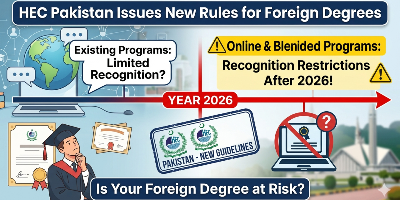 HEC Foreign Degree Rules Pakistan Issues New Rules for Foreign Degrees: Online and Blended Programs May Face Recognition Restrictions After 2026