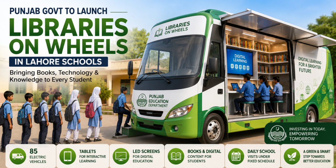 Punjab to Launch ‘Libraries on Wheels’ in Lahore Schools: A Smart Step Toward Reading and Digital Learning