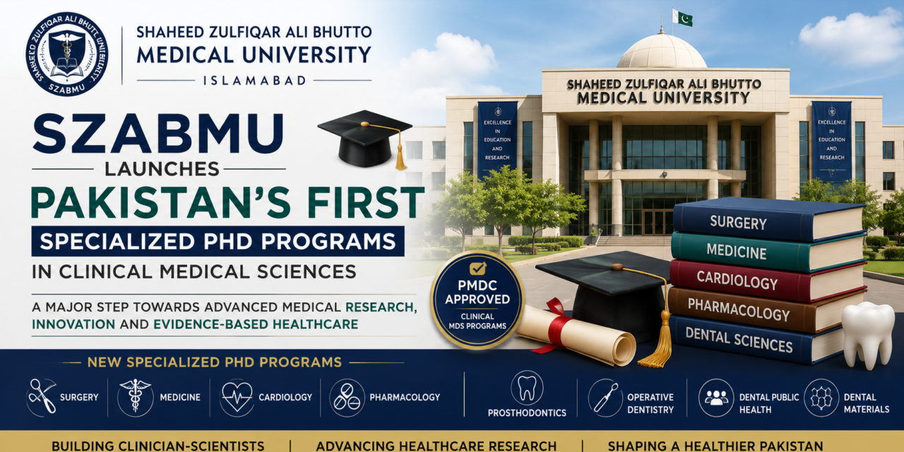 SZABMU PhD Programs Launches Pakistan’s First Specialized PhD Programs in Clinical Medical Sciences