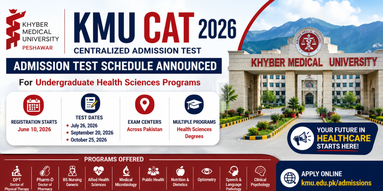 KMU CAT 2026 Centralized Admission Test: Complete Schedule, Registration Process, Eligibility, Programs & Exam Centers
