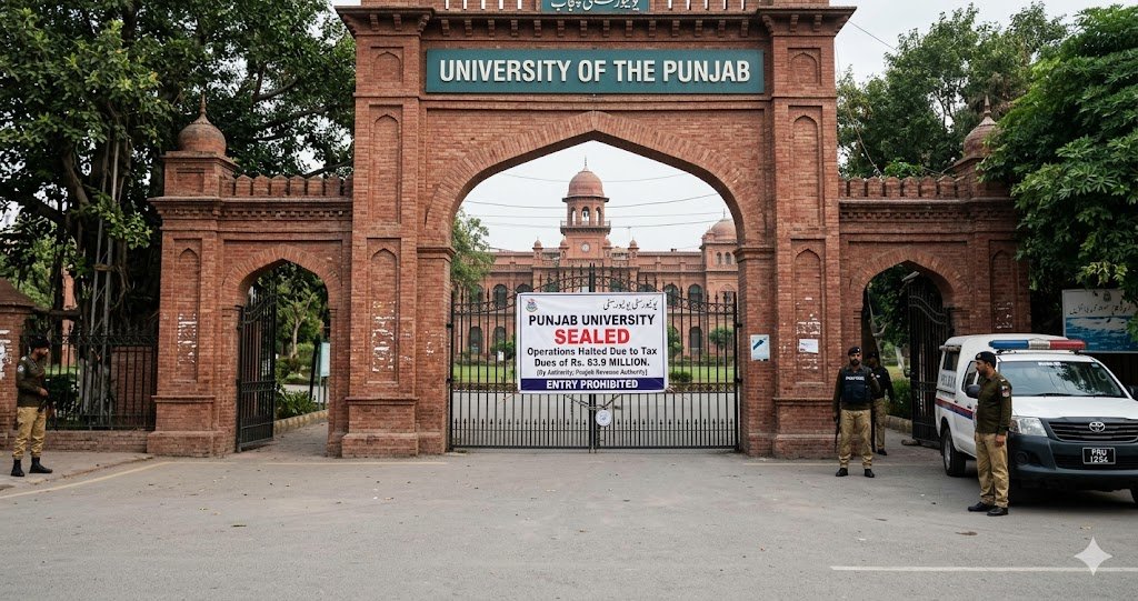Punjab University Sealed Over Rs. 83.9 Million Tax Dues, Operations Halted