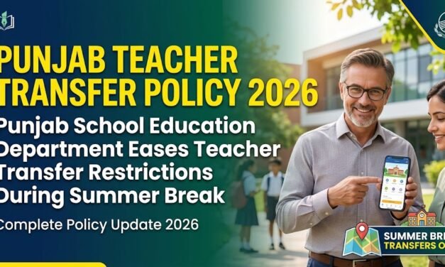 Punjab Teacher Transfer Policy 2026: Punjab School Education Department Eases Teacher Transfer Restrictions During Summer Break – Complete Policy Update 2026